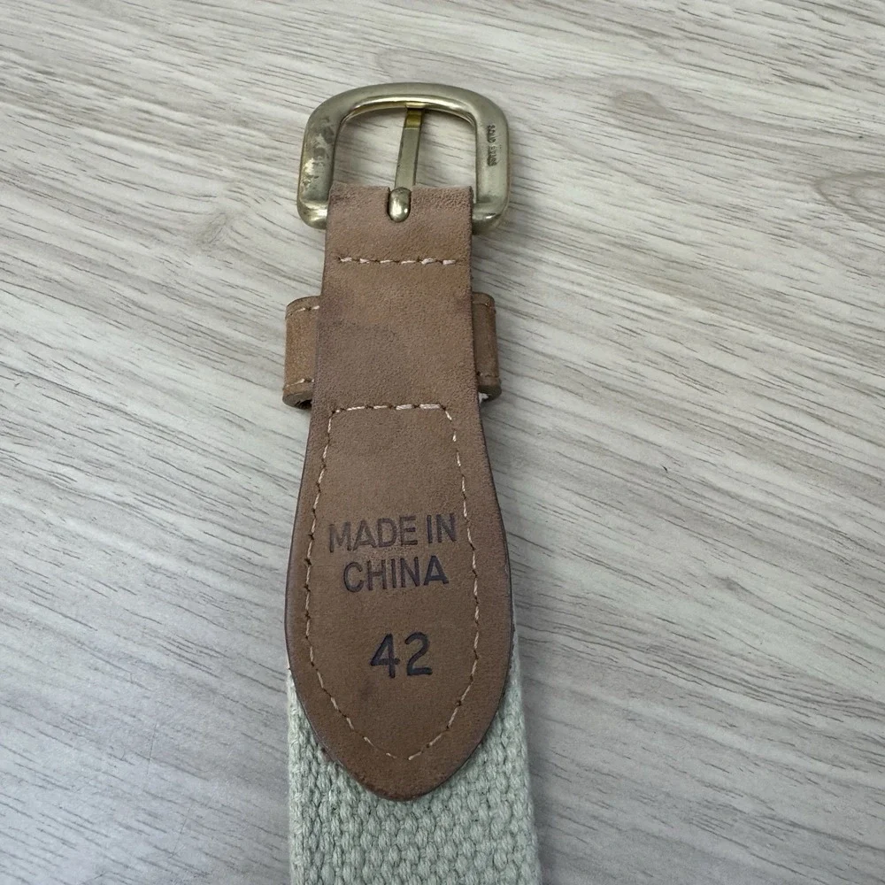 Guy‎ Harvey Golf Belt Men's 42 Embroidered Swordfish Canvas Leather Made in USA